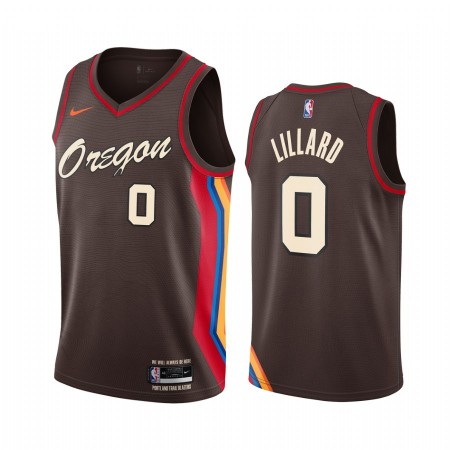 NBA Mænd Trøje Portland Trail Blazers Damian Lillard 0 2020-21 City Edition Swingman